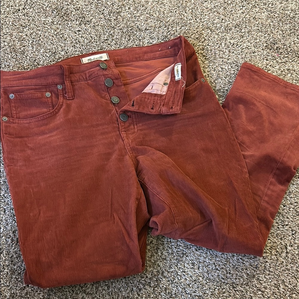 Madewell Women's Rust Corduroy Jeans